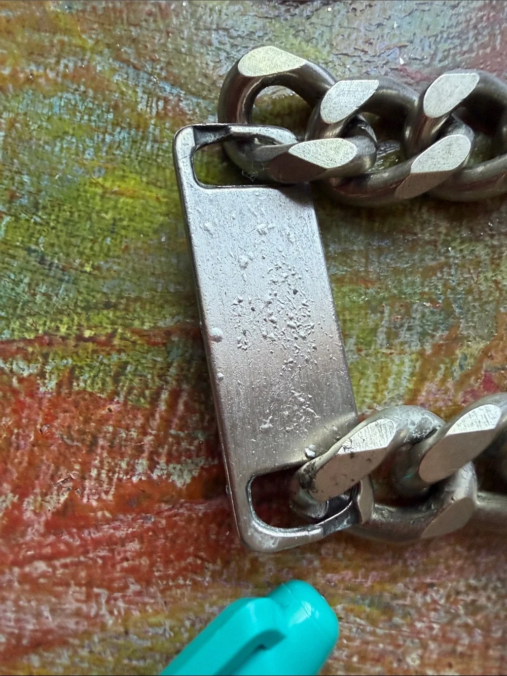Dolce & Gabbana Silver Tone Key chain w. D&G Logo Plate Durable Heavy Vtg 15